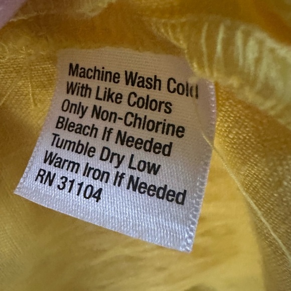 Kim Rogers Yellow 100% linen Blouse size XL 3/4 sleeves - Picture 5 of 8